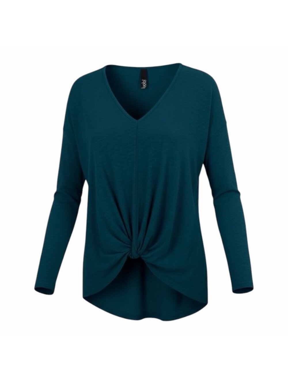 Bobi Los Angeles High Low Tunic Top Size Small Mystic Teal Slub Knit 56C-36126